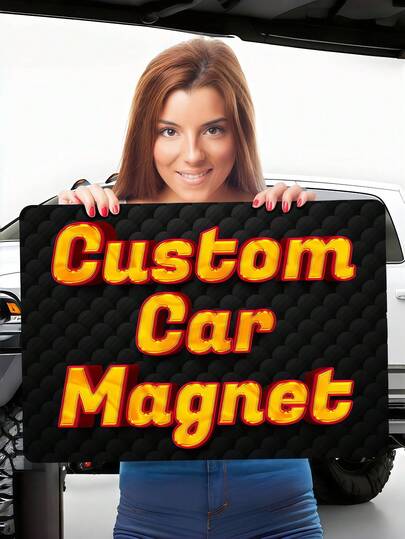 1Pc Custom Car Magnet Sign | Personalized Logo For Your Car, Van, Truck | Advertise Your Business | Self-Adhesive Magnetic Decal | Circular, Rectangular, Square, Die-Cut | Car Accessories | Car Stickers | Refrigerator Decal | Custom Photo Decal | Ideal For Car Magnets, Car Stickers, And Car Decals | Personalize Your Car With Unique Designs | , Reusable, And | Perfect For Business, Home, And Gift