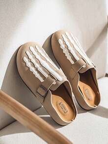 Summer & Autumn New Vintage Style Thick Sole Outdoor Sandals With Hand Bone Straps, Fashionable & Comfortable - Apricot - View 2