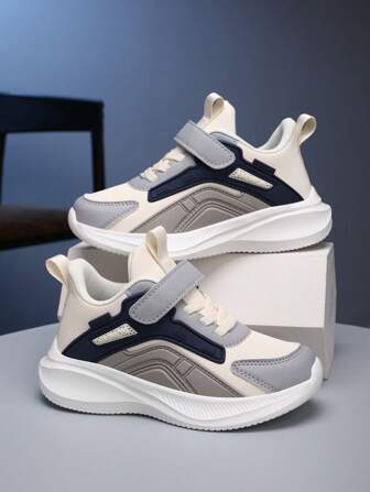 1 par de zapatos deportivos (PU) para niños, adecuados para niños y niñas, con estilo slip-on, lindos, para uso casual, deportivo y al aire libre, para primavera/verano