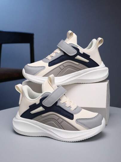 1 Pair Children PU Leather Sports Shoes, Suitable For Boys And Girls, Slip-On, Cute, For Casual, Sports And Outdoor, Spring/Summer