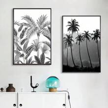 1 Stück/3 Stück Wandkunst Poster Pflanzen Teil Schwarz-Weiß Wald Poster Poster Kunst Bar Wohnzimmer Möbel Dekoration Ohne Rahmen/Mit Rahmen Leinwandkunst