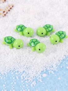 5PCS Cartoon Green Little Turtle Ornaments Pastoral Micro Landscape DIY Resin Crafts Handmade Landscaping Accessories Home Decoration