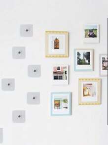 10-50 Pezzi Ganci da parete adesivi moderni - Supporti in plastica impermeabili per foto, cornici, poster, cucina, bagno, ingresso e ufficio senza necessità di forare (5 confezioni)