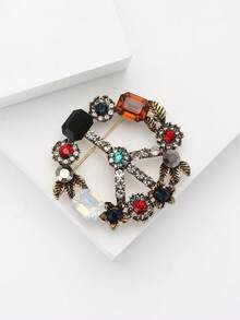 Fashionable Peace Baroque Brooch For Women Rhinestone Pin Suitable For Wearing With Dress, Suit, Hat, Shoes, Flower Scarf Banquet, Wedding, Summer Vacation, Jewelry - Baroque (4518) - View 2