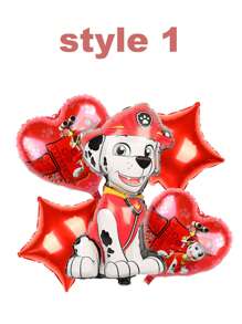 Paw Patrol 5 Stücke Hunde Team Patrouille Aluminium Folie Ballon Set, Kies, Archie, Flauschige Kombination Geburtstags Szene Dekoration Luftballon