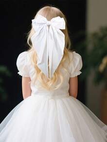 1 件白色大蝴蝶发夹，适合女孩，优雅休闲百搭弹簧夹，可爱甜美时尚配饰，适合派对、婚礼、日常佩戴 - 白色 - 查看 1