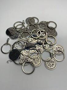 1 Stück Schlüsselanhänger mit Anhänger des ersten Buchstabens A-Z für TOCHTER, rund, aus Edelstahl mit Laser Gravur