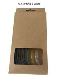 1 JUEGO Surtido de Pajitas de Vidrio Transparente, Pajitas de Vidrio Transparente Recalentables, Pajitas de Colores Creativas para Batidos, Cócteles y Bebidas - Resistentes al Calor y Saludables - Cepillo de Limpieza Incluido (Varias Combinaciones), Útiles Escolares