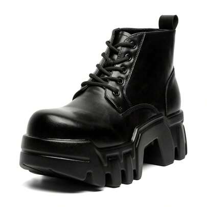 Men's High Street Gear Sole Boots, Europe And America Heavyweight Derby Boots, Motorcycle Boots