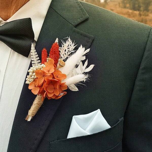 Juego de 1/2/3/4/5/6/9/12 ramos de flores secas con estilo bohemio, arreglos florales hechos a mano para decorar jarrones, manualidades DIY, boutonnière para hombres, decoración floral para damas de honor, regalos para niños, decoración de cumpleaños, decoración de otoño