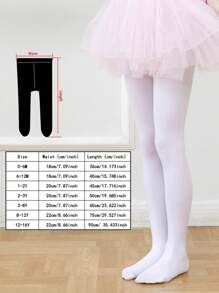 3 piezas Medias de ballet para niñas de unicolor