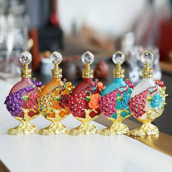 30ml Peacock Luxury & Elegant Perfume Bottle, Alloy Fragrance Bottle, Glass Bottle, Essential Oil Bottle, Home Decor