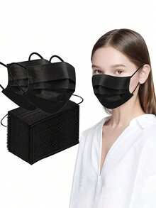 50/100pcs Disposable Masks, Face Masks, 3-Layer Protective Disposable Masks, Filtering Protective Face Shield, Suitable For Adult Men And Women, High Quality, Comfortable And Soft Inner Layer For Easy Breathing, Dustproof And Sun Protection, Thickened