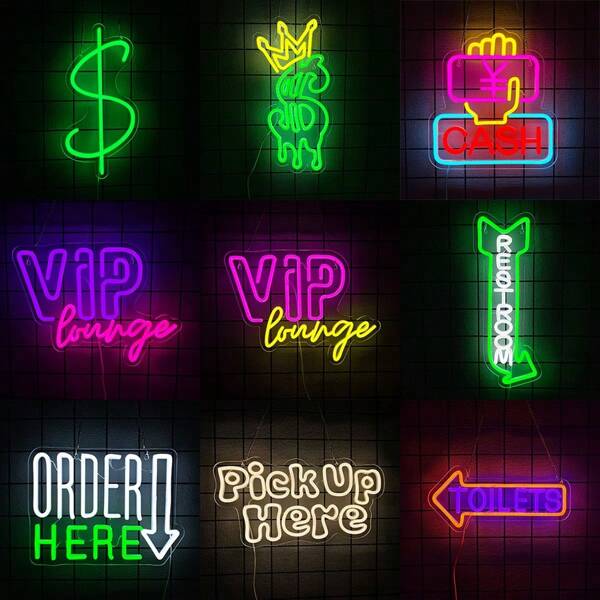 Crown Dollar Sign Neon Light Indicator, LED Lounge Area, Restroom Sign, Cashier Sign Neon Light For Commercial Use, Suitable For Various Stores, Bars, Pubs, Beauty Salons, Studios, Offices Wall Decor, USB Powered, Safe & Energy-Saving, No Heat, With Hanging Chain, Easy Installation