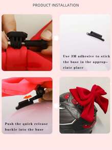 1pc Detachable Bowknot Motorcycle Helmet Decoration, Delicate Cute Girl Style Accessory For Bike Cycling