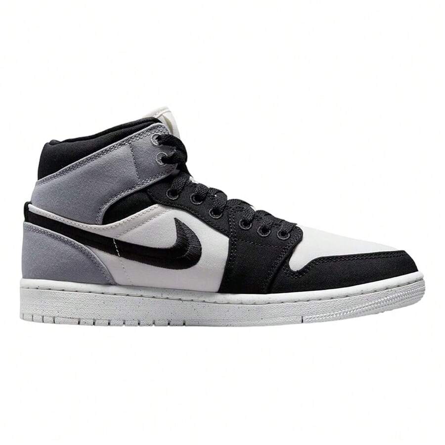 Women's Air Jordan 1 Mid SE Sail/Black-Light Steel Grey (DV0427 100) - Grey - View 1
