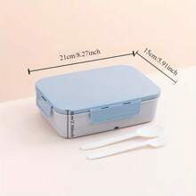 1pc Large Capacity Blue Lunch Box Portable Bento Box High Quality Lunch Box Leak-Proof Food Container For Students Travelers And Office Workers Bento Boxes For Adult Initial Name 26 Letters Pattern