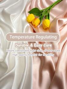 Luxurious Silky Soft Pillowcase - Breathable Skin-Friendly Cool Feel, Solid Color With Envelope Closure - Machine Washable Bedding Washed Silk Pillowcase Single Ice Silk Satin Silk Faux Silk Pillowcase Christmas Gift