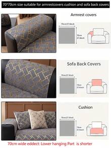 1pc Luxury Chenille Sofa Cover Seat Protector, All Season Versatile, Modern Minimalist, Dust/Slip Resistant, Machine/Hand Washable Cushion Slipcover For Bedroom, Office, Living Room Couch, L-Shaped And 1/2/3/4 Seater Sofa - Grey - View 18