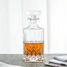 Bouteille de whisky classique, bouteille de vin en verre transparent/pot à vin avec bouchon, cadeau de la fête des pères, cadeau pour homme, cadeau de déménagement, convient pour le vin rouge, le whisky, le brandy, le bourbon, le rhum, décoration pour la maison, bons produits pour un usage domestique