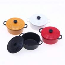 Mini Simulation Double Ear Saucepan Model, Miniature Kitchen Scene Photography Prop, Miniature Home Scene DIY Accessory, Hobbyist & Collector Gift - Multicolor - View 5