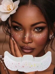 6 Bögen Glitzer-Sommersprossen Holografische Aufkleber, Gesichts-Glitzer-Tattoo, wasserfeste temporäre Tattoos mit glitzerndem Stern-Punkt-Muster für Partys, Musik-Festivals