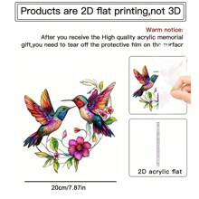1 Stück elegante Acryl-Kolibri Fenster-Hängedekoration, 2D flache Acryl-Kolibri Sonnenfänger, einzigartiges Geschenk, Feiertags-Raumdekoration, Wanddekoration, Outdoor Garten-Deko
