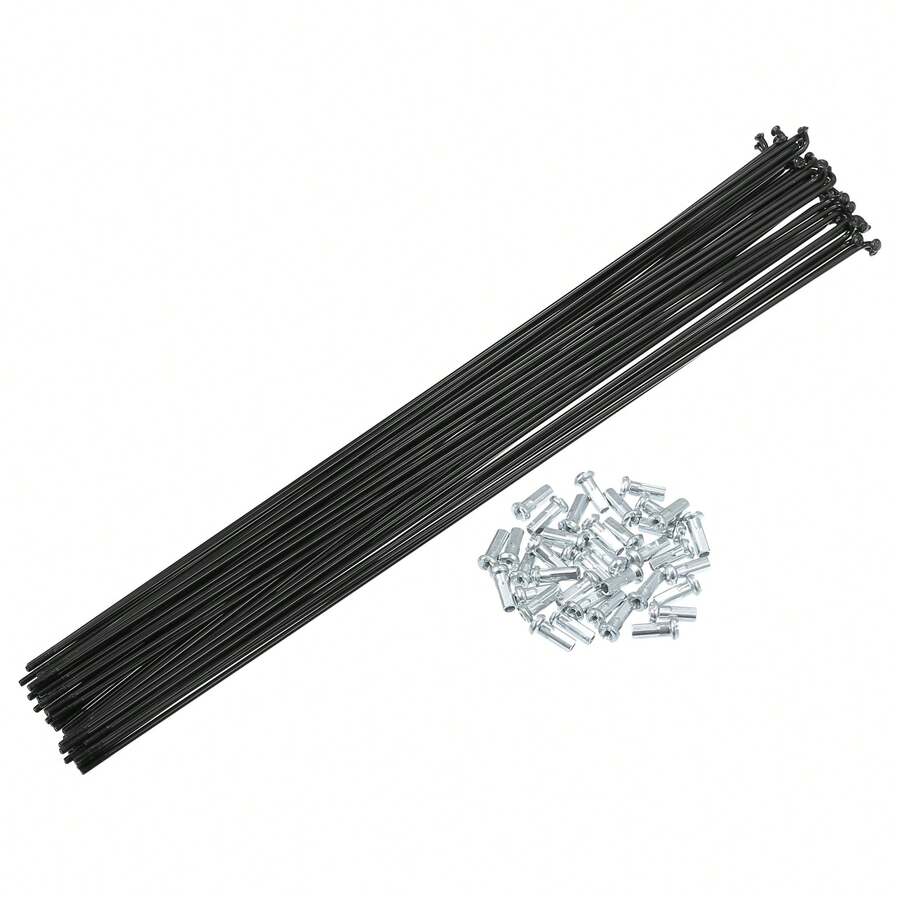Bicycle Spokes Steel Bike Spoke With Nipples For Most Bicycle - 黑色 290mm 14G 40件鋼 - 查看 1