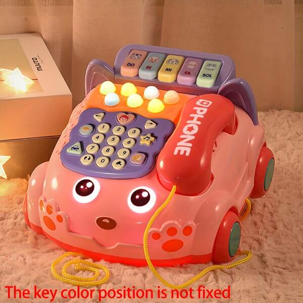 Children's Early Education Telephone, Multifunctional Simulation Early Education Machine With Music And Light, Creative Simulation Car-Shaped Telephone Toy. Children's Gifts For Boys And Girls