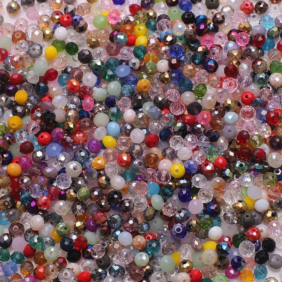 480pcs/Pack 0.4cm Coffee Color Glass Flat Beads For DIY Jewelry, Accessories, Rings, Bracelets, Necklaces, Earrings, Anklets Decor - Coffee Brown - View 1