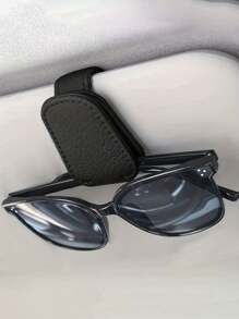 1pc On-Board Eye Clip, Multi-Functional Car Sunglasses Holder, Sun Visor Car Glasses Holder, Car Sunglasses Box And Multi-Functional Storage Clip, Magnetic Sunglasses Clip, Bill Clip, Sun Visor Sunglasses Storage Device For Car Use