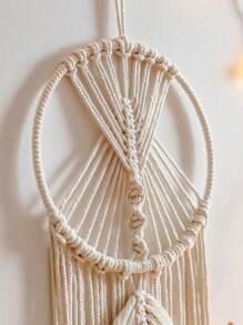 1pc Handmade Macrame Wall Hanging Decor, Bohemian Wall Decor Tassel Dream Catcher, Wall Art For Home And Apartment Decor, Perfect Gift For Housewarming, Yoga And Meditation Room Decor, Wall Hanging For Spiritual Space(Without Lights) Bedroom Decor Home Decor