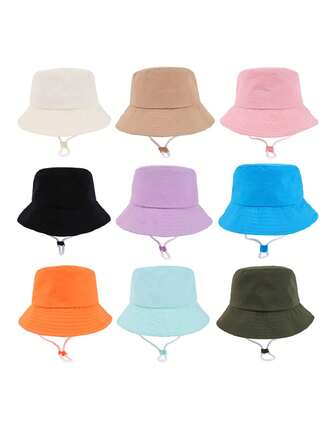 1pc Kids' Quick-Dry Solid Color Sunscreen Bucket Hat, Suitable For Outdoor Activities, Parks, Beaches, Swimming, Sun Hats For Summer