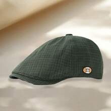 Men Women Newsboy Ivy Cap Summer Flat Hat Fiddler Cap Vintage Twill Cabbie Beret Hat - 綠色 - 查看 4
