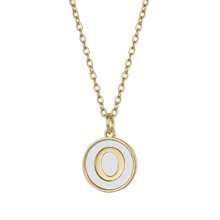 Initial Opal Letter Necklace Jewelry Gifts For Women, Gold Plated Alphabet Opal Pendant Necklace Round Disc Initial Necklace Engraved Letter Necklace With Adjustable Chain Pendant Enhancers For Women And Girls Fashion Style Jewelry