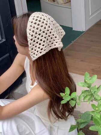 手工针织头巾 奢华头巾 女士女孩头巾 时尚弹力运动发带面料 女式头饰