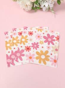16 piezas Servilletas desechables con diseño de crisantemo, toallas de papel con estilo margarita para suministros de fiesta con tema bohemio, hippie, vintage para cumpleaños, boda, despedida de soltera, celebraciones, decoración de mesa, cocina, comedor y decoración de verano