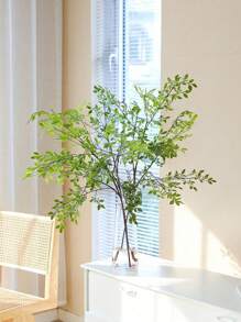 1PC/2PCS/3PCS,Man-Made Modern Simple Bamboo Leaf Ornament, Non-Fading Plastic Plant Imitation Foliage Decoration, Suitable For Home Indoor And Outdoor Decoration, Home Various Desktop Office Desktop Decoration, Bedroom, Living Room, Study, Kitchen, Bathroom, Fireplaces, Entryway, Balconies, Office Scenes, Door Decor
