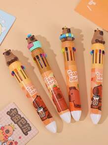 Set da 6 pezzi, 10 colori, penna a sfera con capibara, per studenti, blocchi notes, forniture per ufficio