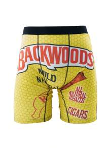 Random 5PCS Men's Printed Long Boxer Fashion Briefs S-XXXL