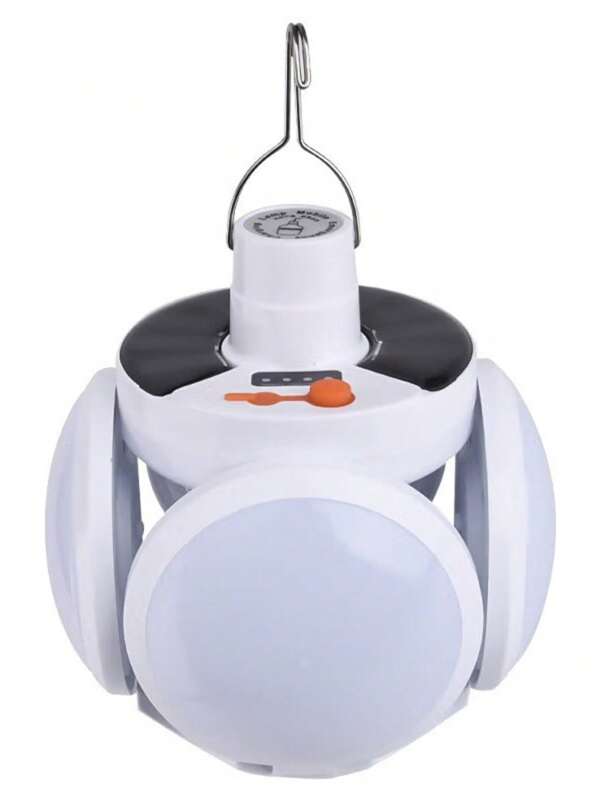 Luz de Camping Solar USB Recarregável LED Portátil Dobrável de Emergência Com Gancho Vem 5 Funções TB-2100