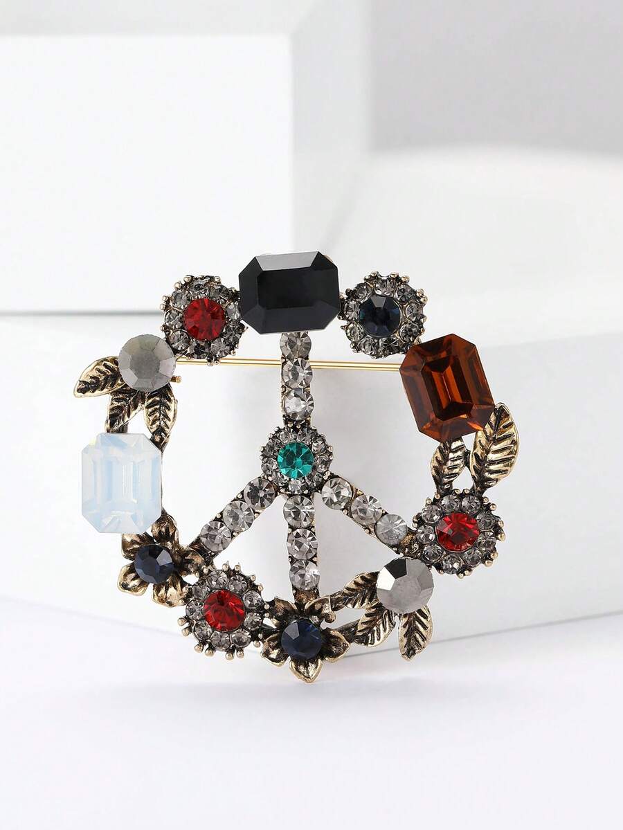 Fashionable Peace Baroque Brooch For Women Rhinestone Pin Suitable For Wearing With Dress, Suit, Hat, Shoes, Flower Scarf Banquet, Wedding, Summer Vacation, Jewelry - Baroque (4518) - View 1