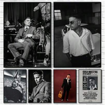 1 pièce Affiches avec cadre optionnel Art mural Pop Singer Rauw Alejandro Affiche Art Papier imperméable Décoration murale pour maison de café bar, Art mural avec cadre