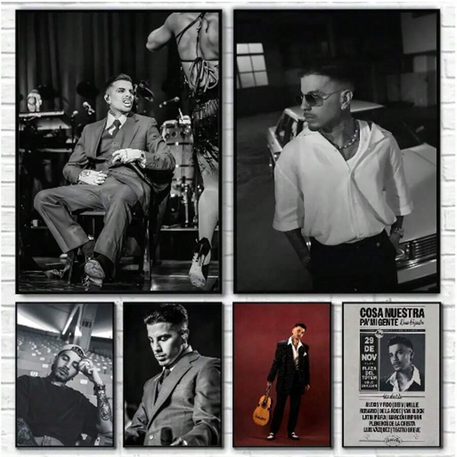 1 Pc Optional Frame Posters Wall Arts Pop Singer Rauw Alejandro Poster Art Waterproof Paper Coffee House Bar Room Wall Decor ,Wall Art With Frame