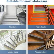 1 pezzo di 1m/3,3ft di battiscopa in gomma per scale, protezione antiscivolo autoadesiva per bordi gradini, coprinaso adesivo per scale interne ed esterne