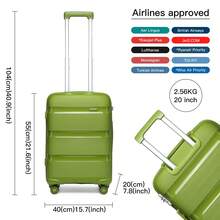 Lightweight Hard Shell Suitcase 20/24/28 Inch Or 3 Piece Set With Spinner Wheels TSA Lock Cabin Carry On Check In Travel Trolley For Holiday - Green - View 6