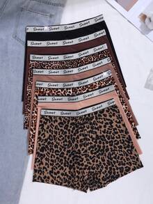 7 Peças Shorts Casuais e Esportivos de Carta Prata para Mulheres