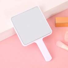 1pc Minimalist Aesthetic Hand Held Plastic Mirror, 4.334" X 2.561", Princess Vanity Mirror For Wedding, Party, Evening, Stage, DIY Painting On Back, Makeup Mirror For Home & Travel,Makeup,Cheap,Room Decor,Vanity,Travel,Bedroom,Makeup Accessories,Mirror,Vanity Mirror,Mini Mirror,Compact Mirror,Mirror Small,Hand Mirror
