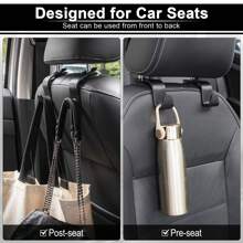 2 pièces Crochet de support de repose-tête de voiture, crochet de siège auto pour rangement et organisation des sacs à main, manteaux, parapluies, sacs d'épicerie. Accessoires d'intérieur, organisateur de rangement pour femmes, indispensables de voyage