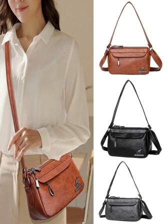 Premium Soft Leather Vintage Phone Bag - Stylish Shoulder Crossbody Handbag For Women, Compact And Chic Design